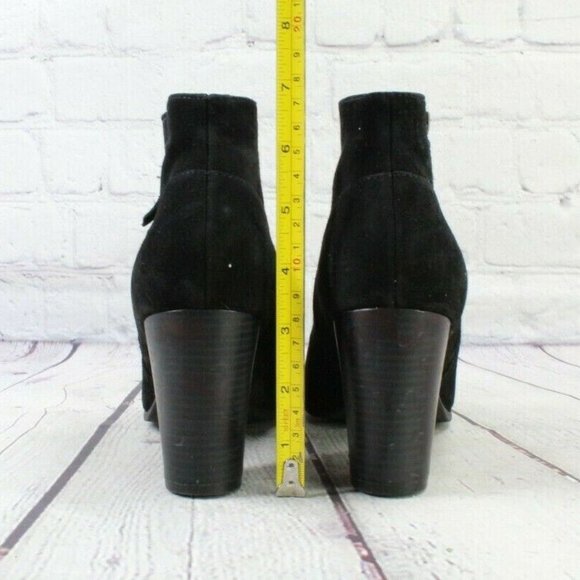 Cole Haan Grand.0S Davenport Black Suede Side Zip Heeled Ankle Boots Size 8 B - Picture 7 of 9